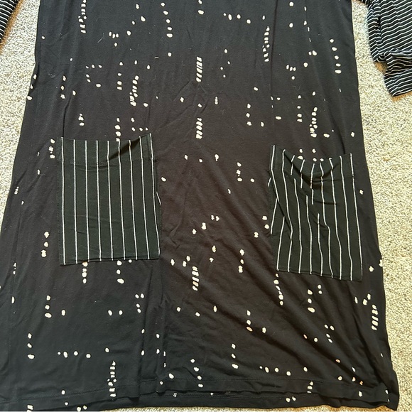 Alembika black and white dress striped sleeves pockets - Picture 5 of 6